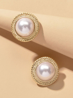 Boucles Doreilles Vintage Perle Bijoux Femme