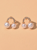 Boucles Doreilles Vintage Perle Bijoux Femme Percés