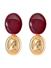 Boucles doreilles Vintage Portrait Relief oeillets blonds en métal percé bijoux pour femmes