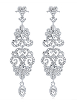 Boucles Oreilles de Soirée en Paillettes Argentes Femmes en Métals Unicolore