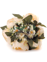 Bouquet de mariée en beau mélange de coton et de fleurs multicolores