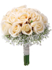 Bouquet de mariée en mélange de coton et de fleurs multicolores