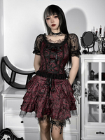 Bourgogne Lolita Tenue Jupe à manches courtes