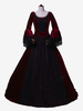 Bourgogne rétro Costumes femmes Marie Antoinette Costume dentelle dentelle Polyester tunique robe rétro mascarade robe de bal
