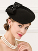 Bow Decor pois rétro bandeau chapeau Flapper laine chapeau féminin Déguisements Halloween