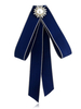Bow Tie Broche Bleu Costume Accessoires Vintage Britannique Femmes Perlé Ruban Collier Bijoux Déguisements Halloween