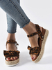 Bows Terry; sandales plates à bout ouvert pour femmes