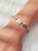 Bracelet à anneaux pour femme en alliage de zinc argenté