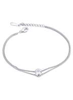 Bracelet argent Zirconia Double chaîne Bracelet Bijoux des femmes