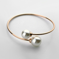 Bracelet boucle d’oreille Perle Bracelet perlé Double or féminin