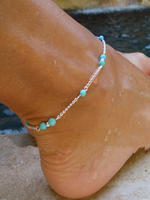 bracelet de cheville avec perles métallique pour femme de plage fermoir homard bracelets de cheville