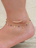 bracelet de cheville avec relief métallique pendentif feuille pour femme de plage fermoir homard bracelets de cheville