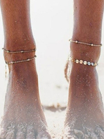 Bracelet de cheville en or avec bijoux de plage
