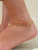 bracelet de cheville pendentif feuille de plage métallique fermoir homard bracelets de cheville avec relief