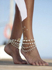 Bracelet de cheville perle bijoux de plage en couches pour les femmes