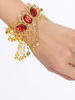 Bracelet de danse ventre avec strass rouge et chaîne Déguisements Halloween
