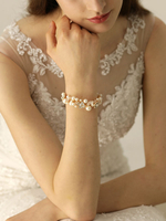 Bracelet de mariage en or avec perles et strass