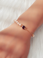 Bracelet de perles Bracelet en forme de coeur rose à maillons en forme de coeur Bracelets à motifs de coeurs