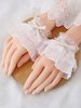 Bracelet doux de Lolita accessoire blanc accessoires de Lolita de dentelle de fibre de polyester plissée darc