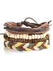 Bracelet en cuir tissé Bracelet en perles rétro élastique