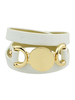 Bracelet fascinant en faux cuir mode ornement métallique