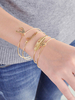 Bracelet fascinant métallique mode ornement métallique pendentif feuille