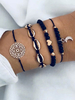 Bracelet Femme Noir Tissé Coquille Non Pierre Tissage Chaîne Bracelets Géométriques