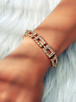 Bracelet Hoop évider Bracelets chaîne strass