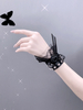 Bracelet Lolita Noir Rivets En Cuir PU Motif Rose Accessoires Lolita