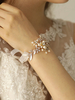 Bracelet nuptiale de mariage poignet corsage perles dor strass