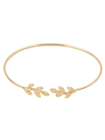 Bracelet ouvert pour femme Bracelet en alliage de feuilles en fer
