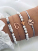 Bracelet Pour Femme Blanc Lacets Faux Cuir Non Pierre Multi Chaîne Bracelets Tissés