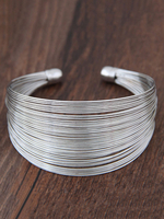 Bracelet Pour Femme Multicouche Bracelets En Métal Argenté