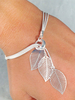 Bracelet unique métallique mode ornement métallique pendentif feuille