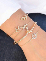 Bracelets Chaîne Or 4 Pièces Bracelet Ensembles Pour Les Femmes