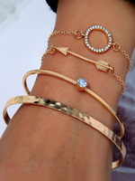Bracelets dempilage dorés ensemble 4 pièces bracelet chaîne bracelet cadeau pour elle