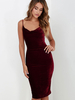 Bretelles robe de Bourgogne Velvet Backless robe Bodycon