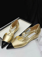 Bride à la cheville pour femmes Belles fleurs Vernies PU Upper Wedges Bout pointu