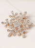 Broche de forme broche en or strass Noël neige féminine