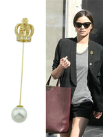 Broche or avec perles élégante