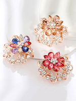Broches Chic Alliage De Fleurs Strass Broches De Mariage