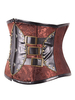 Brown Steampunk Corset métallique Boucle Rivet Zipper Synthétique Vêtements Vintage pour les femmes Déguisements Halloween