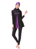 Burkini Bicolore Femme Maillot De Bain En Nylon À Manches Longues