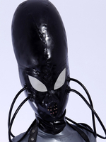 Cagoules latex unisexe stylées noires Déguisements Halloween