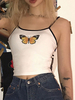 Camisole blanche à imprimé papillon pour femmes