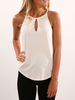 Camisole blanche licou découpé coton sexy femmes camisoles