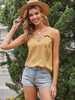 Camisole dété pour femmes sans manches imprimé floral orange surdimensionné à lacets en polyester camisole
