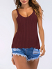 Camisole décontractée en acrylique à bretelles en coton bordeaux pour femme
