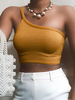 Camisole jaune avec bretelles et col en mélange de coton.