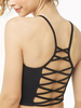 Camisole noire à dos croisé et découpes pour femmes